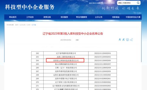 沈陽輕云網(wǎng)絡(luò)科技責(zé)任公司榮獲科技型中小企業(yè)稱號(hào)